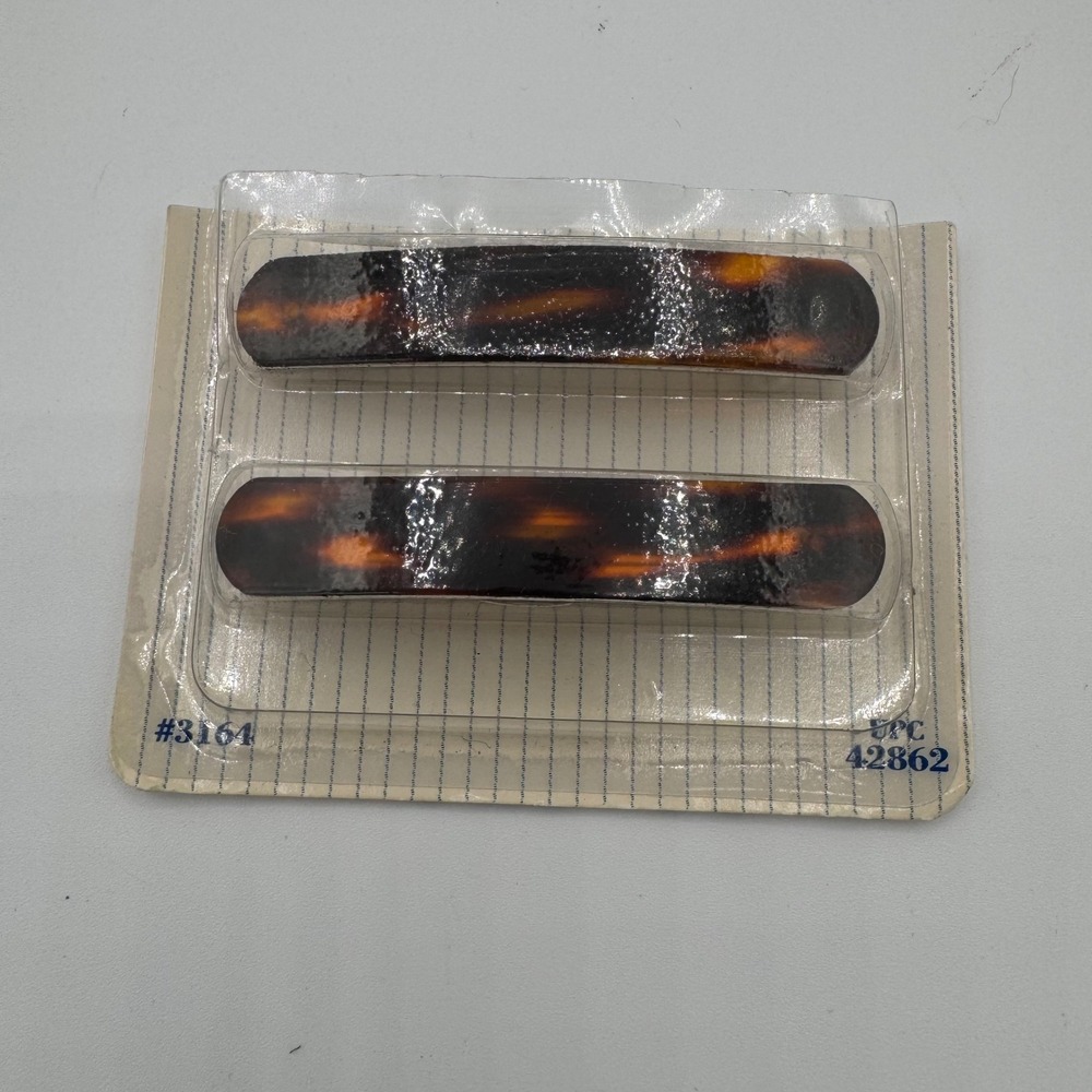 Vintage 1993 Goody Tortoise Shell Hair Barrettes 2 Pack Made in USA 3164